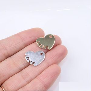 Charms Eruifa 20Pcs 17Mm Wholesell Pretty Heart Love Zinc Alloy Necklace Earring Fashion Jewelry Handmade Diy Pendant 2 Colors Dhmvz