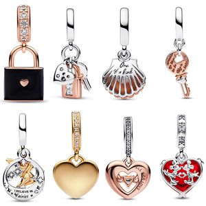 Women Valentine's Day gift charms designer bracelets red beads love pendant DIY fit Pandora new bracelet wedding jewelry key shell