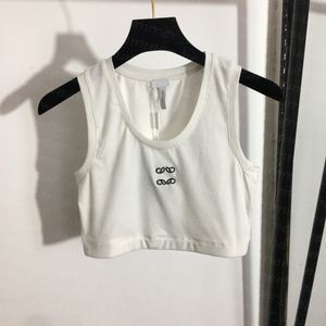 刺繍ニット Tシャツ女性のセクシーなクロップトップ夏のファッションスポーツブラヨガトップス女性ベスト