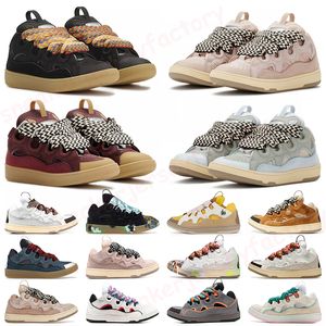 Designer Mesh Casual Schuhe Boot Männer Frauen Schnürung Außergewöhnlich Sneaker geprägtes Leder -Bordstein Sneakers Kalb Lanvin Logo