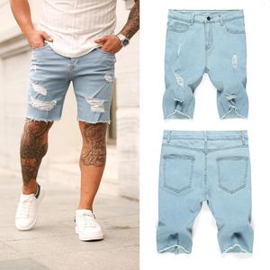 Erkekler Jeans 2023 Yaz Markası Stretch İnce Bermuda Maskulina Pamuk Denim Erkekler Diz Uzunluk Yumuşak Ropa Hombre Şort 230207