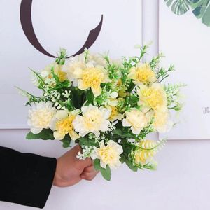 Dekoratif Çiçekler Hyrangea Yapay Şakayık Buket İpek Top Blooming Sahte Çiçek Düğün Centerpieces Sahne Ana Masa Dekorasyon Mavi