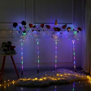 Bobo Balloons Transparent Led Up Balloon Novely Lighting Helium Glow String Lights на день рождения свадебное мероприятие на открытом воздухе рождественские вечеринки украшения Crestech168