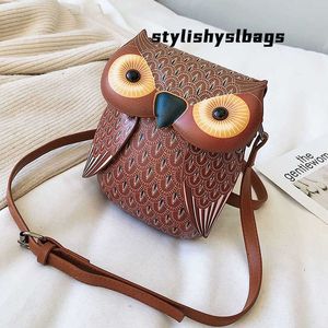 Totes Owl Design axelväskor för kvinnor flickor söta pu läder messenger crossbody väska små damer handväskor handväska 020823h