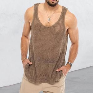 Men's Tank Tops Men Summer Knitted Top Loose Sleeveless Sportswear Boys Casual Fitness Bodybuilding Breathable Tees Plus Size Xxxl