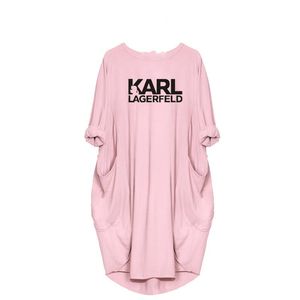 기본 캐주얼 여성 느슨한 드레스 Karl Letter Print Plus 크기 인 Ventilateclothing Dress3ess