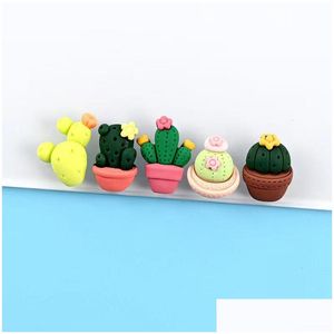 Other 20Pcs Resin Components Lifelike Mini Artificial Fleshy Cactus Plant Micro Landscape Decorative Miniature Figurines Diy Potted G Dhzwf