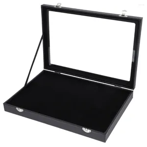 Schmuckbeutel Vitrine Box Pin Aufbewahrungshalter Brosche Medaille Abzeichen Tablett Organizer Desktop-Anzeige Halskette Container Sammlung