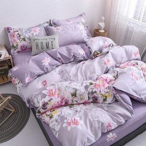 Bedding Sets Floral Print Pattern Set Nordic Double Twin Bedspread Duvet Cover Home Decor Bed Linen Bedclothes Adult