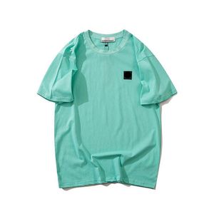Stickerei-Herren-Is-Land-T-Shirts, einfarbig, kurze Steinpullover-Ärmel, Rundhalsausschnitt, atmungsaktive Marken-Badge-Shirts, T-Shirt, Insel-T-Shirts, 187d