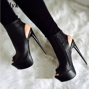 Slippers Eilyken Arrived Women Sandals Pumps shoes Peep Toe Cut outs Sexy High Heels Gladiator Plus size 35 40 230207