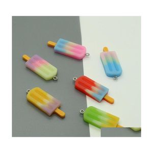 Charms Colorf Ice Cream Mini Symised Food Wiseld dla kobiety Making Jewelry DIY Parki Dekoracja C3 Drop dostarczenie