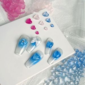 Nagelkunst-Dekorationen, 100 Stück, UV-empfindlich, Herz-Mix, 4/6/8 mm, heller Farbwechsel, Strass-Edelsteine, Harz, Kawaii-Stücke, Pfirsich, HeartNail, Stac22