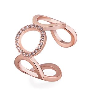 Band Rings Gold Sier Open Circle Ring Design Cute Fashion Love Jewelry For Women Girl Child Gifts Hollowedout Adjustable Drop Deliver Dhg0R