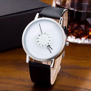 Armbanduhren bezahlte Watch Männer Fashion Uhren kreatives weißes Lederband Casual Man Reloj Hombre 2023 Erkek Kol Saat