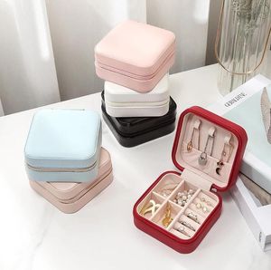 Mini Jewelry Travel Case Portable Jewellery Box Small Storage Organizer Display Boxes for Rings Earrings Necklaces Gifts Cases