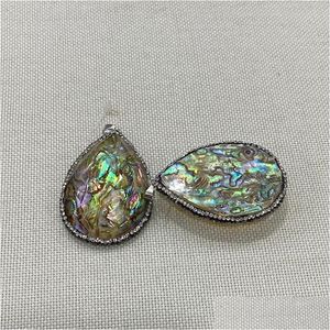 Charms Drop Shape Natural Abalone Shell Boutique Pendant Set Set Othestone Charm Fashion Jewelery Jeweleres