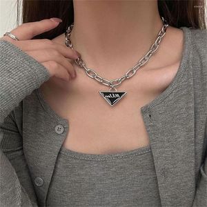 Ketten 2023 Vintage Herz Geschnitzte Anhänger Halskette Für Frauen Gothic Pullover Choker Kette Mode Silber Farbe Hochzeit Party Punk Schmuck