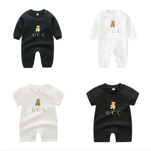 Barndesigner Rompers Baby Boy Girl Summer Top Quality Short-Sleeved Long Sleeve 100% Bomullskl￤der 1-2 ￥r Nyf￶dd Jumpsui2456