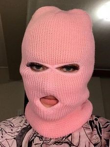 Boinas chsdcsi 2023 buraco tampa de face completa balaclava máscara feminino chapéu de esqui bico de malha adulta inverno quente