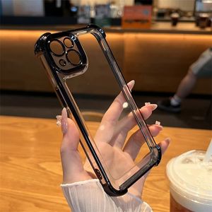 Luxury cases Armor Shockproof Transparent Acrylic Soft Case For iPhone 14 Pro Max x xs xr 14 Pro 13 12 11 12 Clear Camera Lens Protector Cover