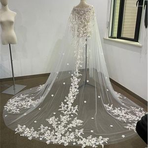 Wraps Long Bridal Wrap Luxury Lace Appliques Shawl Wedding Cape Dress Accessories Party 2023 Women Jacket