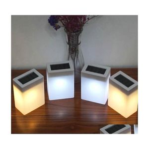 Solar Lamps Brelong Outdoor Ip65 Waterproof Wall Lamp Decoration Garden Bar Lighting White / Warm Light Drop Delivery Lights Dhfbp