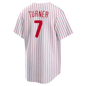 Beyzbol Formaları Trea Turner 7 Bryce Harper 3 Jesrey Beyaz Krem Kırmızı Gri Renk Düğmesi Erkekler Boyut S-XXXL Dikişli Karışım ve Eşleştirme Boş Boş