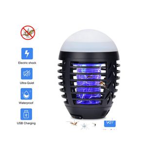 Myggd￶dare lampor Summer Cam Antimosquito Lamp Home Outdoor Electric Waterproof Trap Ficklamp USB Laddning Anti 1 PC Drop Deli Dhlqi