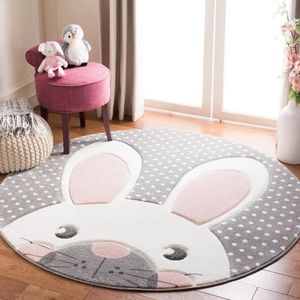 Carpets Cute Cartoon Round For Kid Room Decor Thick Plush Area Rug Bedside Floor Door Mat Pink Rugs Girls Home