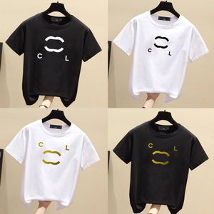 Versão avançada Camiseta feminina France milan trendy Vestuário C letter Graphic Print casal Moda algodão Gola redonda Coach channel 4XL 5XL Manga curta tops tees