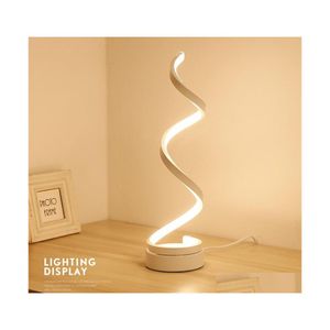 Bordslampor Brelong Spiral LED -lampan kr￶kt varmt ljus smart akrylmaterial mycket l￤mpligt 10162 droppleveransbelysning belysning dhyiu