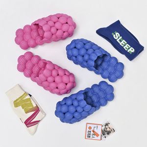 Chinelos de spa homens homens primavera e verão chinelos de espuma de personalidade bolha bolha de lichia moda de massagem sapatos de massagem roxa laranja preto rosa azul