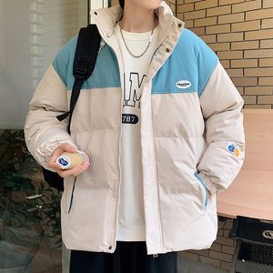 Männer Jacken Streetwear Trend Plus Größe Parkas Kontrast Retro Warm Verdicken Mantel Outdoor Grundlegende Blase Mode Casual Puffer 230207