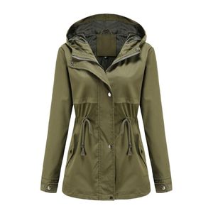 Women's Jackets 2023 Autumn Women Jacket Casual Buttons Coat Pocket Zipper Stylish Long Sleeve Hooded Female Windbreaker Outwear