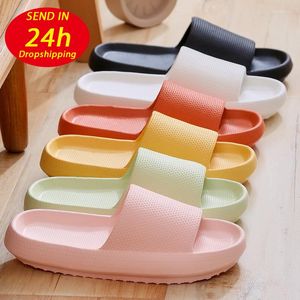 Slippers Fashion Women Summer Soft Thick Platform Bathroom Home Men Indoor Non-slip Anti-slip Female Cloud Cushion Slides