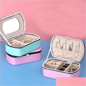 Jewelry Boxes Box Travel Comestic Jewelrys Casket Organizer Makeup Lipstick Storage Beauty Container Necklace Birthday Gift Drop Del Dhl87