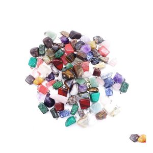 Colares pendentes pingentes de pedra bastante natural Irregar Beautifly jade para colar sem corrente de ￡gata quartzo j￳ias opal j￳ias entrega dheuj