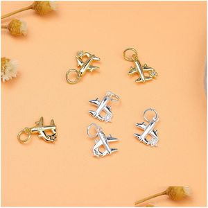 Charms Sterling Sier Microset Zircon Piccolo aereo Ciondolo Luce Bracciale di lusso Collana Accessori per gioiellicharms Drop Dhyhu