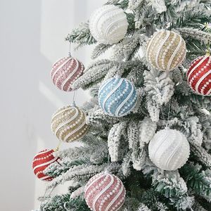 Украшение вечеринки 1pcs Рождественская елка подвесные шарики блестящие пенопластовые кулоны с рождественской пеной для дома 2023 год подарки Ноэль