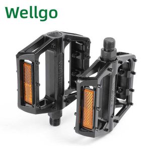 Bike Pedals WELLGO high quality MTB Road Bike Pedal VB087 Aluminum Alloy Double DU Bearing Non-slip Pedal Riding Pedal MTB Parts 0208