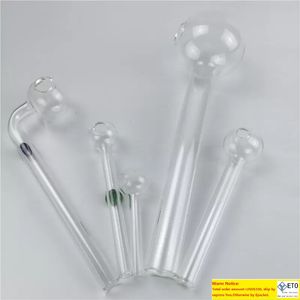 dicke Ölbrenner-Glaspfeifen zum Räuchern, 5-teiliges Set, bunter Glas-Ölbrenner-Bubbler mit 185 mm, 150 mm, 100 mm, 60 mm violetten Rohren