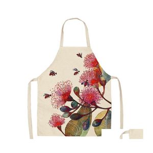 Förkläden abstrakt blommor och fisk förkläde damer bakning matlagning för män café kök kvinnor släpp leverans hem trädgård textilier dhlcu