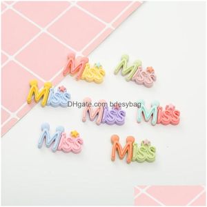 Other 30Pcs Mixed Letter Sun Star Miss Resin Components Cabochon Flatback Decoration Crafts Embellishments For Scrapbooking Diy Dhm