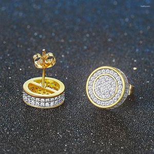 Saplama Küpe Punk Hippi Erkekler için Kadınlar Buzlu Zirkon Kristal Rapçi Moda Hiphop Piercing Altın Küpe Kaya Takı Ohe010