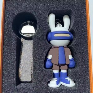 23ss Rabbit Keychains Women Men Cute PU Leather Car Keyrings Holder Fashion Design Bag Key Chains Jewelry Accessories Animal Pendants Charms