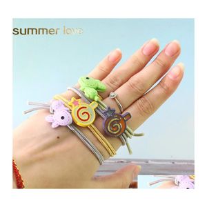 Hair Rubber Bands Korean Style Girls Cute Hairband Candy Rabbit Ponytail Holder Rope Kids Girl Accessories Elastic Jewelry Drop Deliv Dhtnb