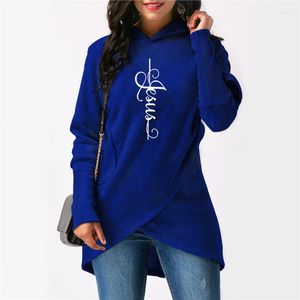 Kadın Hoodies İsa Çapraz Hıristiyan Dua Baskı Kawaii Kadın Femmes Bahar Sonbahar Noel Hediyesi Pamuk Kadın İçin Günlük Sweatshirt