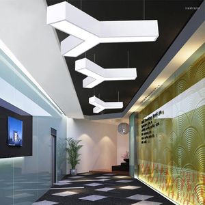 Lampy wiszące prowadzone biuro y „kreatywne światła osobowości w kształcie jednego siłowni przemysłowy czarno -biały bg23