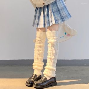 Mulheres meias kawaii perna mais quente para inverno comprimento botas soltas meias